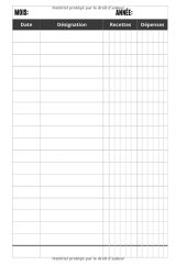 Livre de compte: cahier de revenu - carnet de tenue de compte - registre de comptabilité - 100 pages - format A5