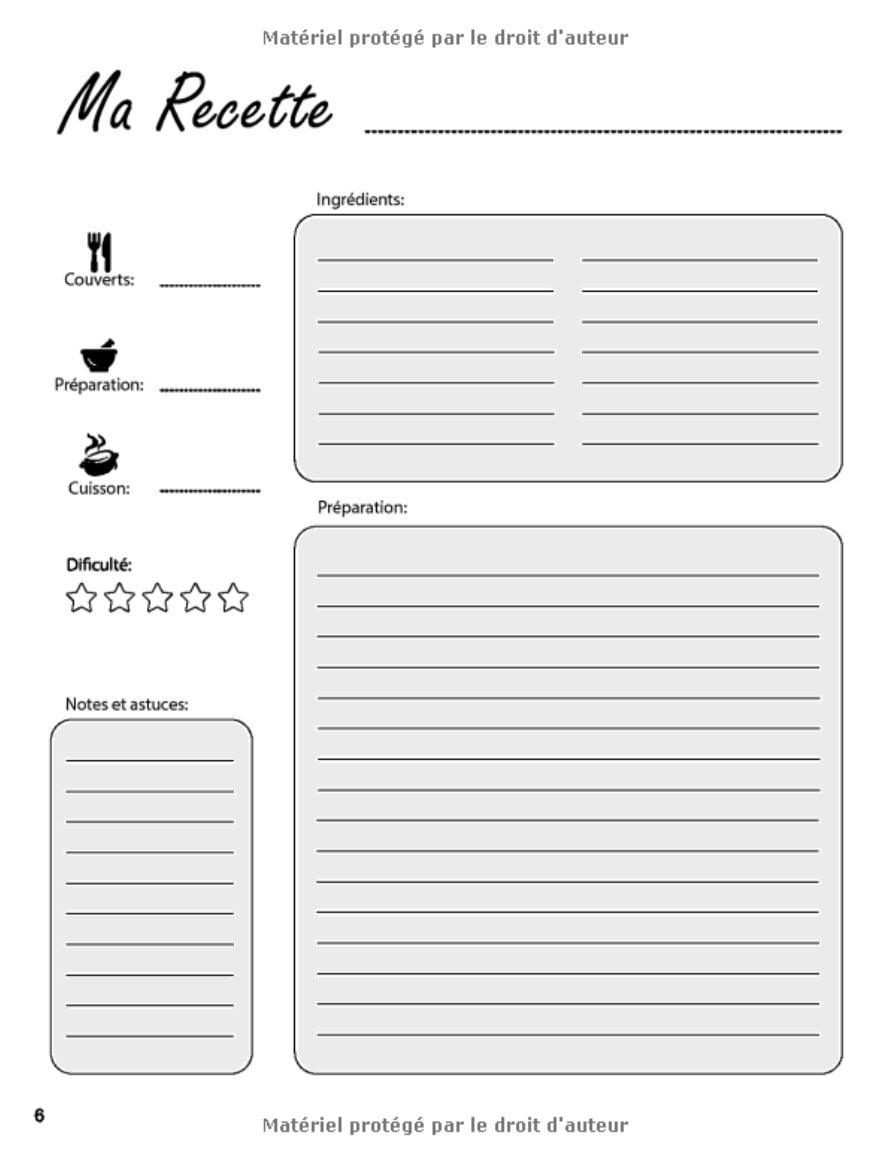 les recettes de maman livre de recettes à compléter : Livre / carnet de recettes à compléter - Format A4 – 100 recettes