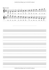 Cahier de musique avec portées et annotations pour composition musicale - solfège - partitions - 48 pages - Grand format A4