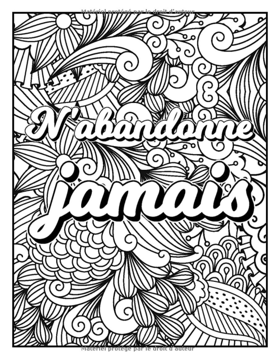 Mandala Fleurs Livre de Coloriage pour adultes : 50 Mandalas avec citations motivantes, messages positifs - 100 pages Format A4