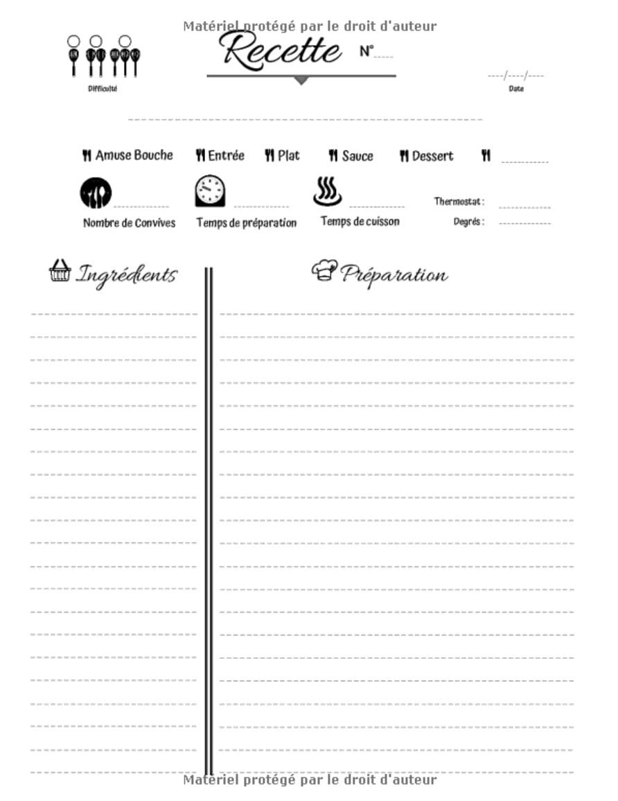 Les Recettes du Bonheur : Carnet de Cuisine a Remplir 100 Recettes à Personnaliser - 200 Pages Grand Format XXL (A4)