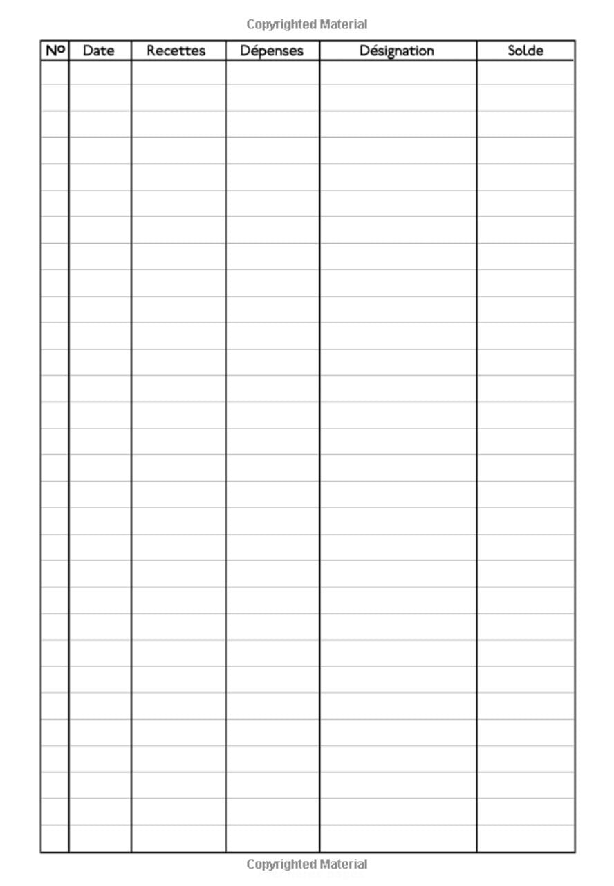 Livre De Caisse Simple : Journal Recettes Dépenses | A5 | 110 pages