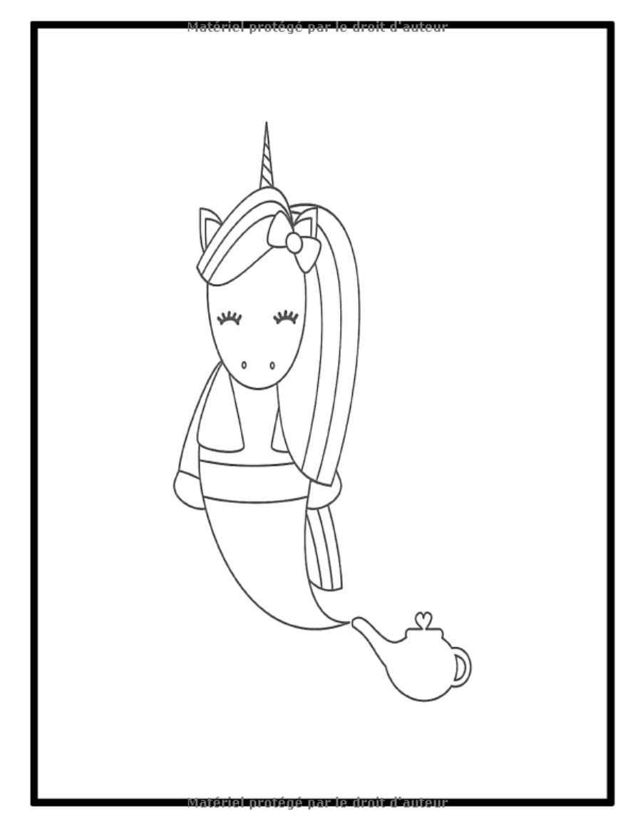 Licorne Livre de coloriage - collection de dessins de licornes magiques pour enfants - Format A4 100 pages