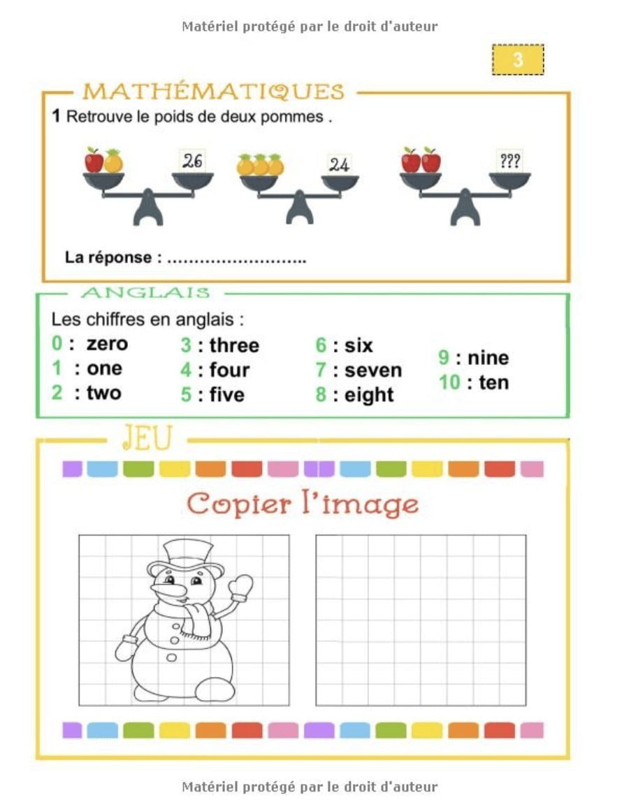 Cahier d'activités 7-10 ans : Jeux et exercices avec corrigés - 40 pages Format A4