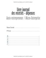 Journal Recettes - Dépenses: Registre auto entrepreneur, livre de compte auto entrepreneur, chronologique - Conforme aux obligations comptables - 101 pages Format 20 x 25 cm