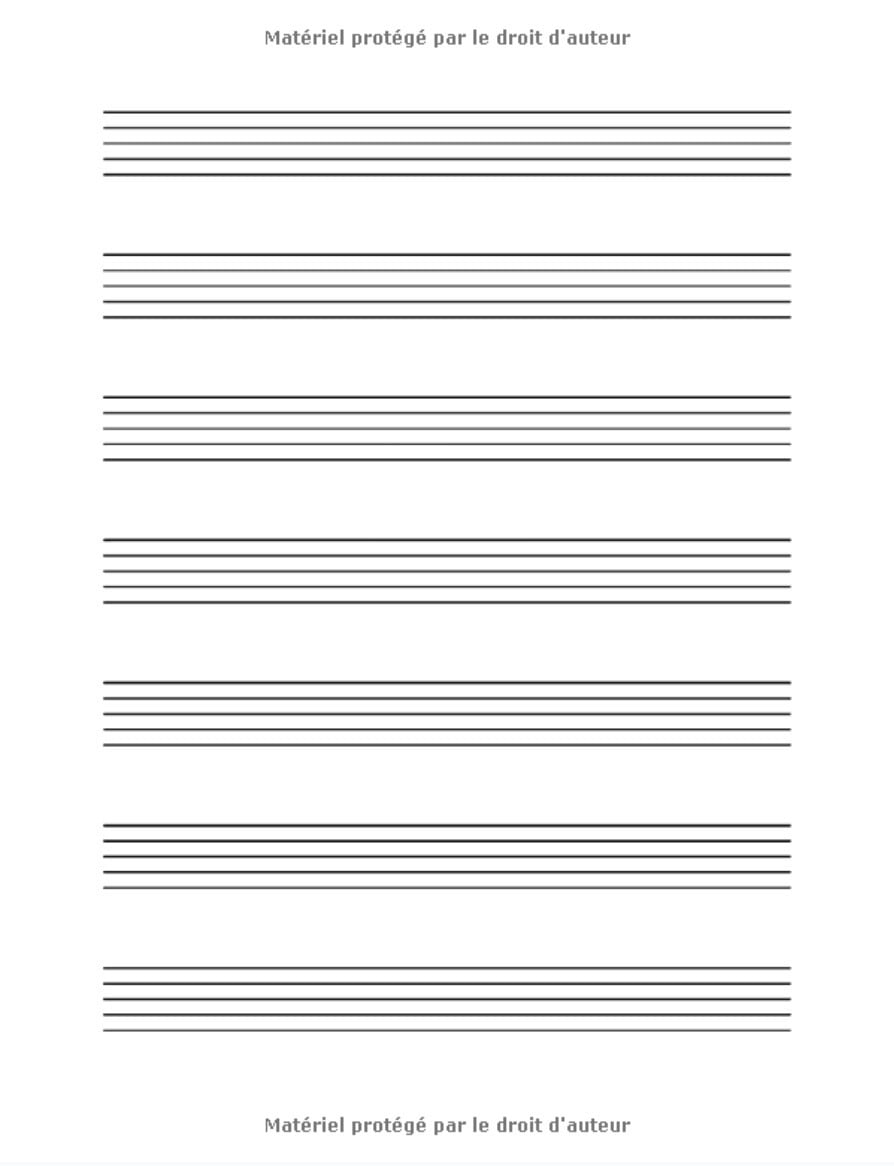 Cahier de musique : Cahier de partitions - Grosses lignes épaisses 7 portées -100 Pages 21 X 28 cm