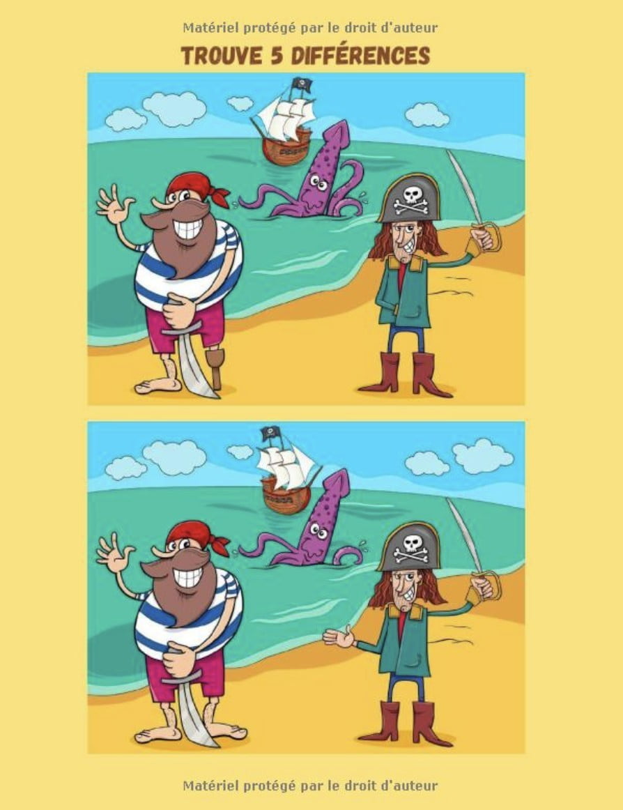 cherche et trouve les différences : jeu des différences - livre de jeux enfants dès 4 ans - 40 pages Format A4