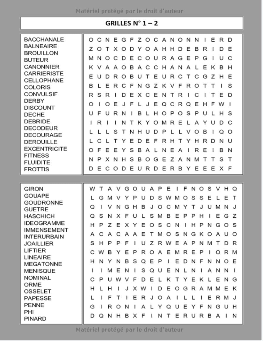 8000 Mots Mêlés : 400 grilles Gros caractères Adulte + de 100 h de jeu - 200 pages Format A4