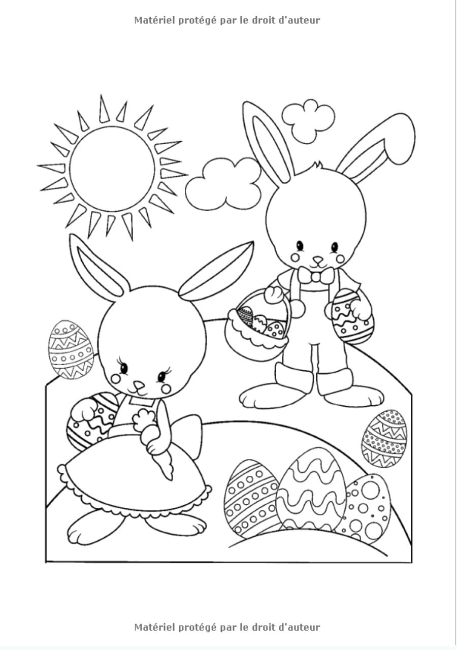 COLORIAGES DE PÂQUES pour les enfants de 4 à 8 ans : Pour garçons et filles avec de grands dessins à colorier - 60 pages format A4
