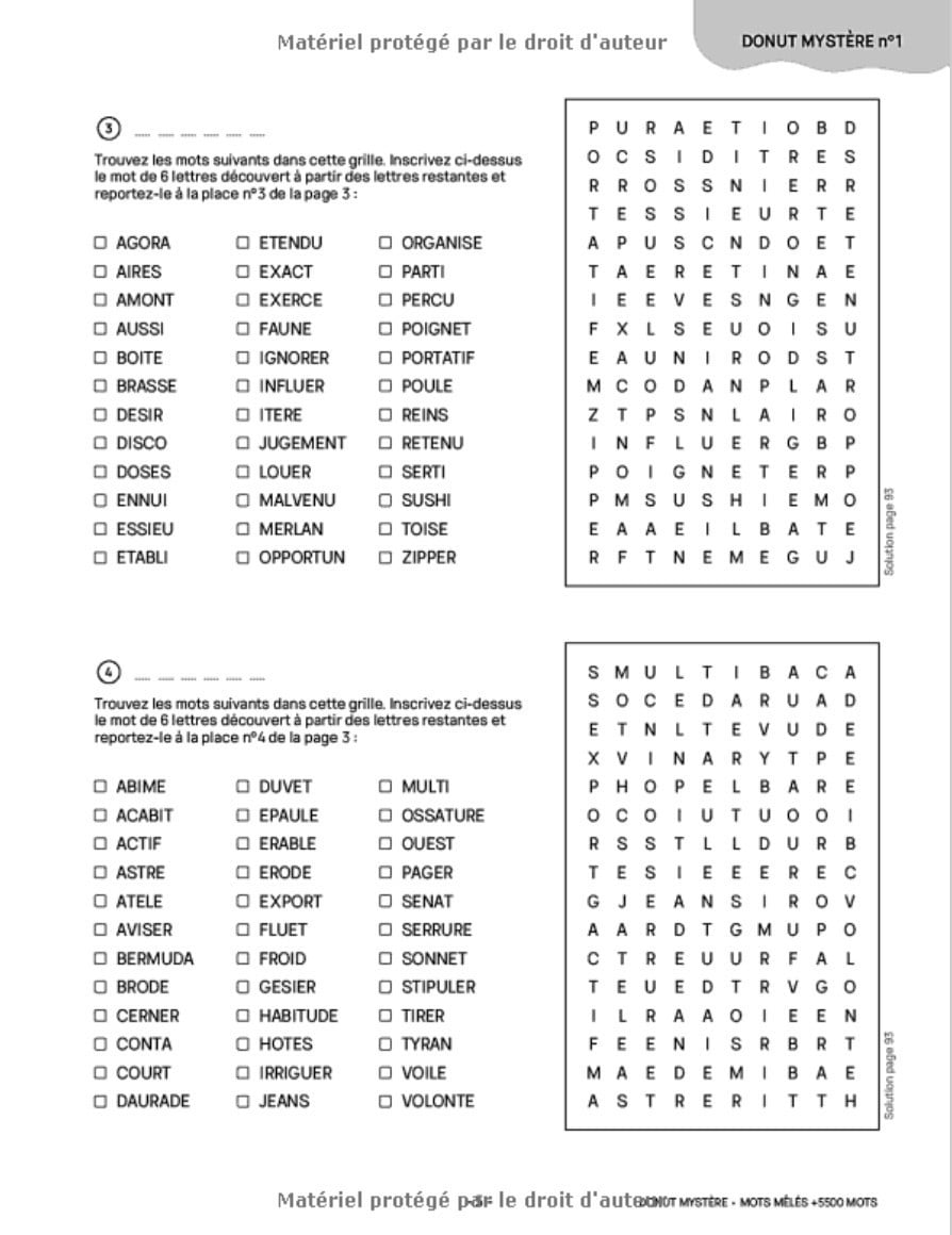 Donut Mystère Mots Mêlés +5500 Mots : Découvrez les mots cachés dans 155 grilles - Avec solutions - 112 pages Format A4
