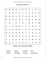Cahier d'activités mots mêlés - Les animaux 10 - 12 ans – 60 grilles de jeux - 81 pages Format A4