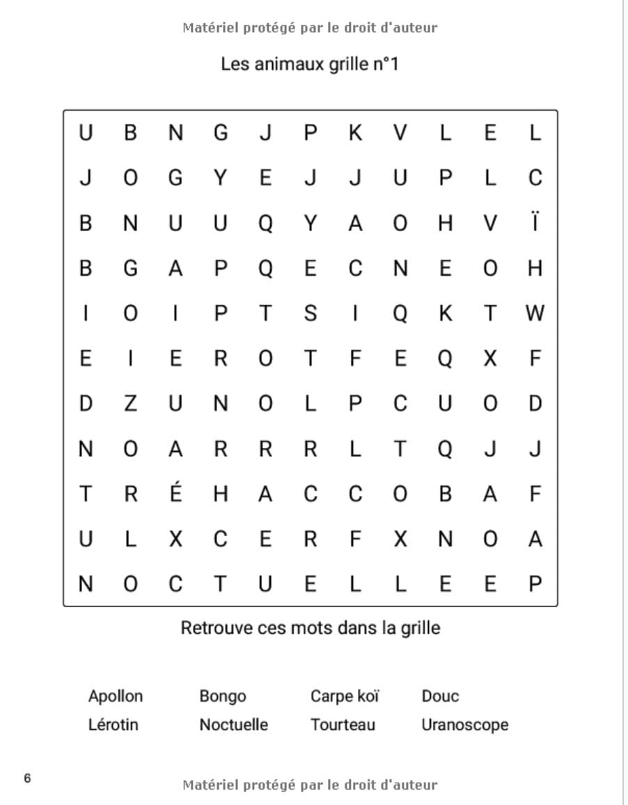 Mots mêlés les animaux 10 - 12 ans : Livre de jeux / cahier d'activités mots mêlés – 60 grilles de jeux - 81 pages format A4