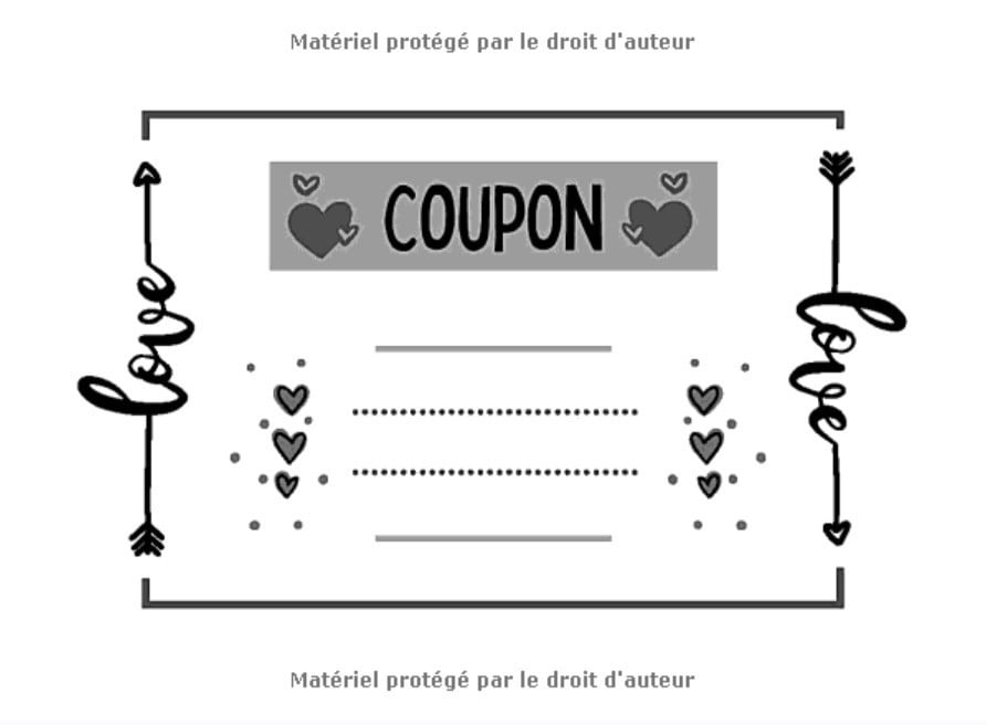 Carnet de coupons vides à remplir soi-même - Livre de bons - Chéquier d'amour - Cadeau idéal pour la Saint-Valentin - 60 pages format 20 x 15 cm