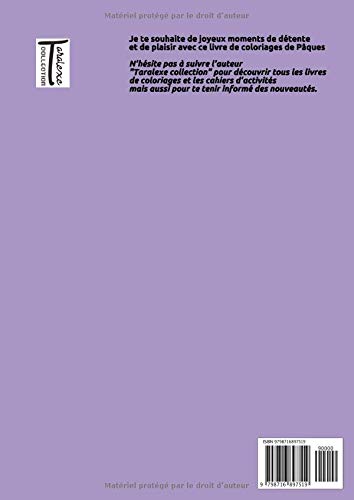COLORIAGES DE PÂQUES pour les enfants de 4 à 8 ans : Pour garçons et filles avec de grands dessins à colorier - 60 pages format A4