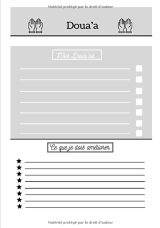 Journal de Salat à remplir tous les jours - Carnet de Prières du Musulman, Dhikr, Doua'a, Coran - 101 pages - 18x25cm