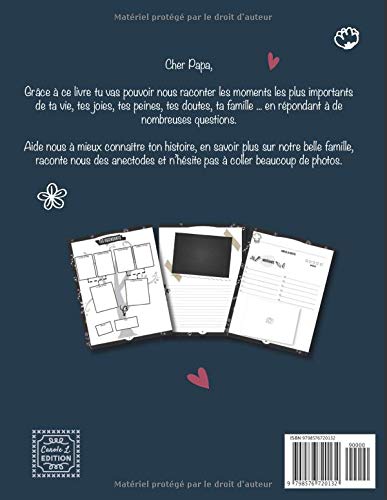 Papa Dis-nous tout sur toi ! Pour que papa raconte son histoire, photos et recettes | 77 pages format 21,5 x 28 cm
