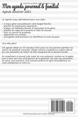 Agenda Personnel & Familial Semainier 2021 - 210 pages Format 15 x 22 cm