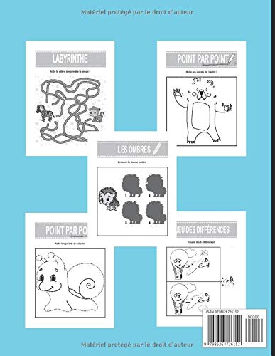Maxi carnet de jeux 120 jeux jeux d'ombres point par point labyrinthes jeux des différences 4 ans et + 130 pages format A4