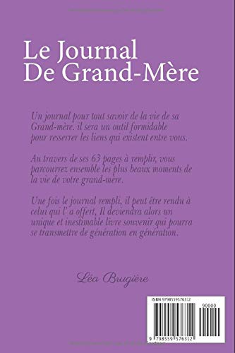 Le Journal De Grand-Mère : Livre à Compléter Avec Ses Petits Enfants | Un Cadeau Unique - 63 pages Format 15 x 22 cm