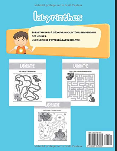 Labyrinthes 4 ans et + : Livre de jeux / activités – 39 labyrinthes variés à découvrir - 43 pages format A4