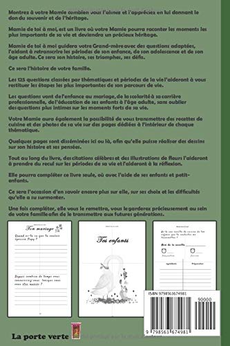 Mamie de toi à moi - Raconte moi ton histoire : Un cadeau d'amour pour votre Grand-Mère | 116 pages format 15 x 22 cm