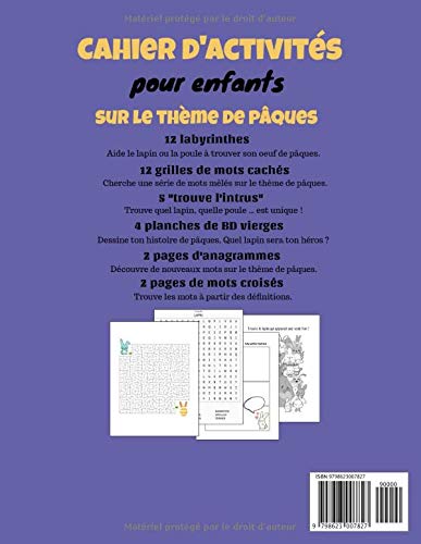 Cahier de jeux spécial pâques - à partir de 8 ans : livre d'activités pour enfants - 50 pages Format A4