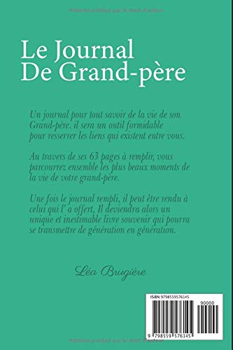 Le Journal De Grand-Père : Livre à Compléter Avec Ses Petits Enfants | Un Cadeau Unique, Original - 63 pages Format 15 x 22 cm