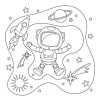 Coloriage de l'Espace pour les enfants : Astronautes, planètes, vaisseaux spatiaux - 64 pages - 21,5 x 21,5cm