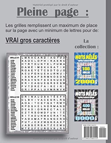 Mots Mêlés Adultes Gros Caractères 200 Grilles 4000 Mots Avec Solutions Grand Format A4 - 112 pages