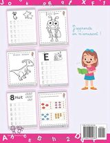 Cahier d'écriture cursive maternelle - lettres bâtons et cursives + chiffres + Coloriages - 125 pages
