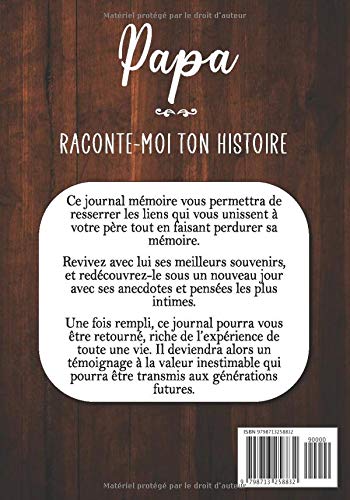 Papa Raconte-moi ton Histoire : Journal mémoire à faire remplir par son père avec le récit de sa vie | 100 pages Format 18 x 25 cm