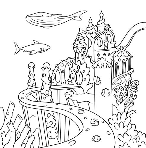 Sirène livre de coloriage Pour les enfants de 4 à 8 ans, 9-12 ans - 64 pages Format 21,5 x 21,5 cm