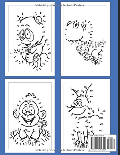 Relie les points livre pour enfants 4-8 ans : Livre de jeux / activités de point à point stimulants et amusants - 105 pages format a4