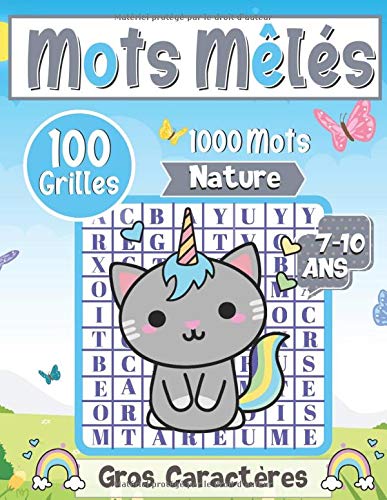 Mots Mêlés Jeux de Mots Cachés pour Enfants dès 7 ans - 100 Grilles - 1000 Mots - 116 pages Format A4