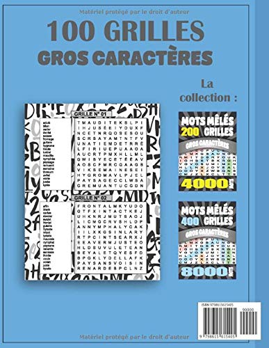 Mots Mêlés Adultes Gros Caractères 100 Grilles 2000 Mots Avec Solutions Grand Format A4 - 73 pages