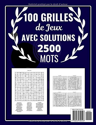 Mots Cachés: Mots Mêlés Adultes - Gros Caractères - 100 Jeux & 2500 Mots - Cahier Grand Format 21x 29,7cm