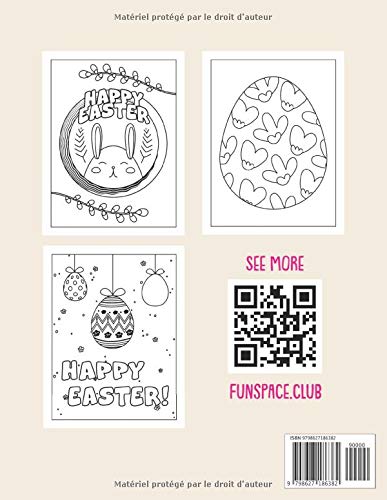 50 oeufs à colorier Pâques: Livre de coloriage pour enfants, ados et adultes - Oeufs de Pâques à colorier