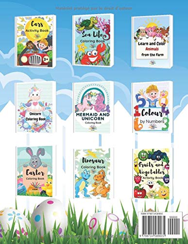 Pâques Livre de coloriage : Mignons dessins de Pâques pour les enfants de 4 à 8 ans - 100 pages Format A4