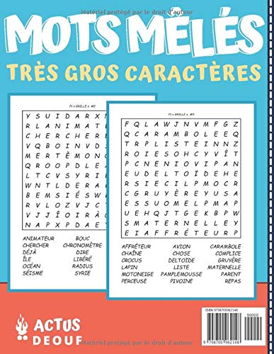 Mots Mêlés pour Malvoyants : Pour Adultes, Séniors et personnes âgées - 111 pages Format A4