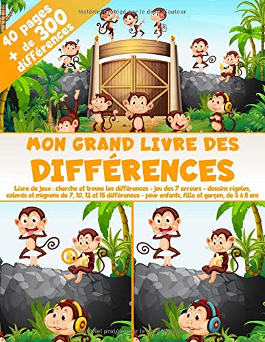 Mon Grand Livre des Différences - 40 pages + de 300 différences - Livre de jeux : Format A4