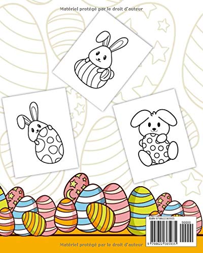 Coloriage de Pâques : Livre de coloriage de Pâques pour les enfants de 2 à 6 ans - 34 pages Format 20 x 25 cm