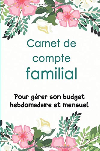 Carnet de compte familial pour gérer son budget hebdomadaire et mensuel - 100 pages Format 15 x 22 cm