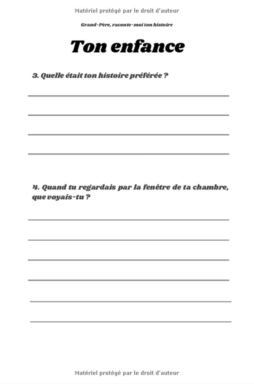Grand-Père, raconte-moi ton Histoire : Le carnet guidé qui aidera votre Grand-Père à partager sa vie et son amour - 82 pages Format 15 x 22 cm