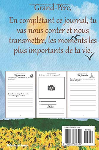 Grand père raconte ton histoire : Carnet à compléter par votre papi, 100 questions pour connaître sa vie - 110 pages Format 15 x 22 cm