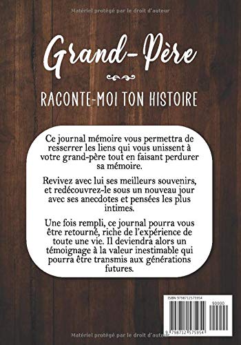 Grand-père Raconte moi ton Histoire : Journal mémoire à faire remplir par son Papy avec le récit de sa vie | 90 pages Format 18 x 25 cm