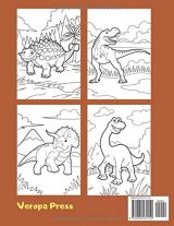 Livre de Coloriage Dinosaures Pour les Enfants de 3 à 6 Ans - 25 Dessins - Format 21,5 x 28 cm