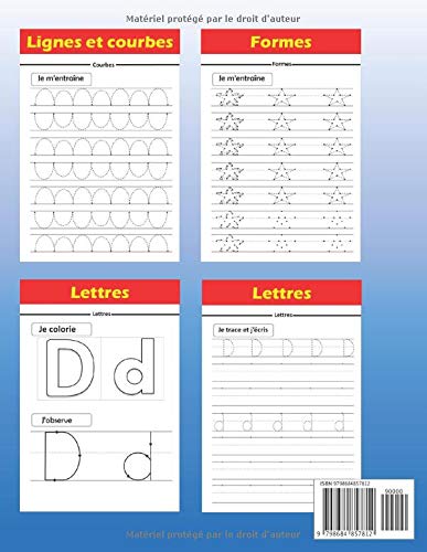 Apprendre à Tracer et Ecrire : Lignes Formes Lettres : Livre Alphabet pour Enfants : Activités de Traçage et d'Ecriture - 80 pages Format A4