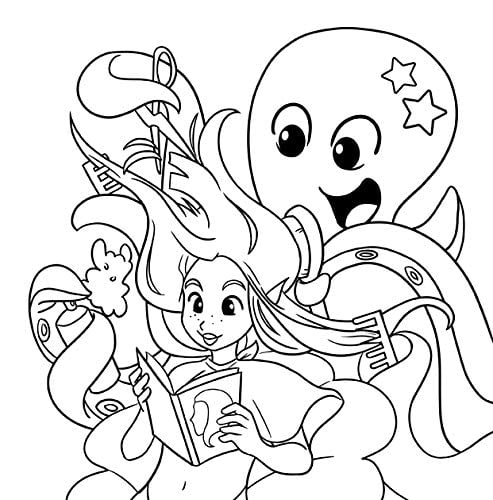 Sirène livre de coloriage Pour les enfants de 4 à 8 ans, 9-12 ans - 64 pages Format 21,5 x 21,5 cm
