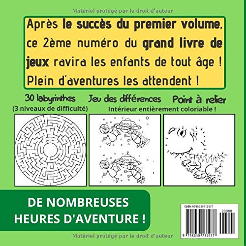 Mon Livre de Jeux + 80 JEUX : Labyrinthes, Dessins point par point, Jeux des Différences - Livre de jeux pour enfant - 110 PAGES Format 21,5 x 21,5 cm