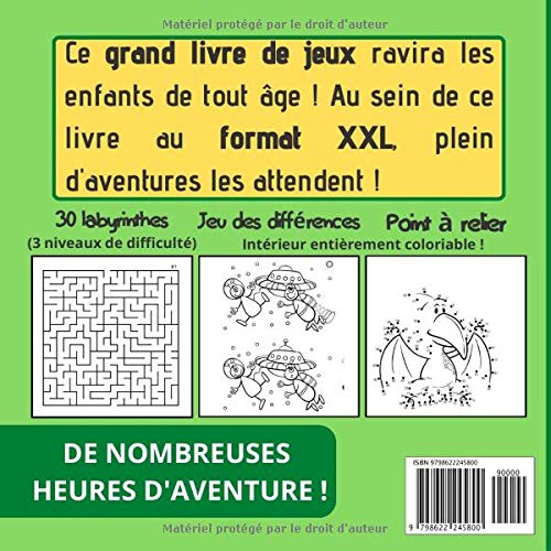 Mon Livre de Jeux XXL +80 JEUX : Labyrinthes, Dessins point par point, Jeux des Différences - Livre de jeux pour enfant - 120 PAGES GRAND FORMAT 21,5 x 21,5 cm